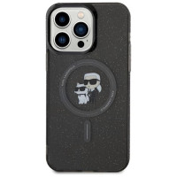 Karl Lagerfeld Karl&Choupette Glitter MagSafe case for iPhone 15 Pro Max - black