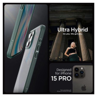 Spigen Ultra Hybrid iPhone 15 Pro Case - Dark Green