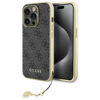 Guess GUHCP15LGF4GGR iPhone 15 Pro 6.1" gray/gray hardcase 4G Charms Collection