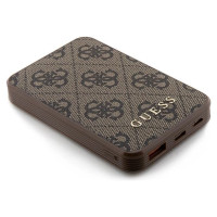 Guess Powerbank 15W GUPB5LP4GEGW 5000mAh brown/brown 4G Leather Metal Logo