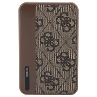Guess Powerbank 15W GUPB5LP4GEGW 5000mAh brown/brown 4G Leather Metal Logo