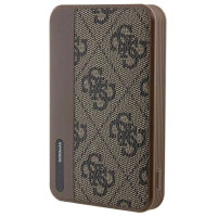 Guess Powerbank 15W GUPB5LP4GEGW 5000mAh brown/brown 4G Leather Metal Logo