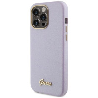 Guess Glitter Glossy Script case for iPhone 15 Pro - lilac