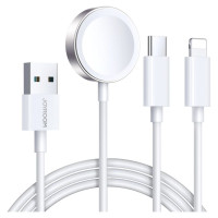 Joyroom S-IW008 3-in-1 cable magnetic charger USB-A - Lightning/USB-C 1.2m - white