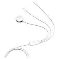 Joyroom S-IW008 3-in-1 cable magnetic charger USB-A - Lightning/USB-C 1.2m - white