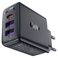 Acefast A57 PD 35W GaN charger 2 x USB-A + USB-C with 3 ports - black