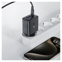 Acefast A57 PD 35W GaN charger 2 x USB-A + USB-C with 3 ports - black