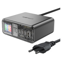 Acefast Z4 PD 218W GaN 3 x USB-C + USB-A Multifunction Adapter with 4 Ports - Gray