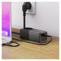 Acefast Z2 GaN 75W PD desktop charger 3x USB-C 2x USB-A - black and gray
