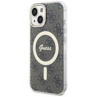 Guess IML 4G MagSafe iPhone 15 Plus Case - Brown