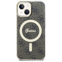 Guess IML 4G MagSafe iPhone 15 Plus Case - Brown