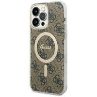 Guess IML 4G MagSafe Case for iPhone 15 Pro Max - Brown