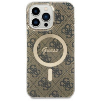 Guess IML 4G MagSafe Case for iPhone 15 Pro Max - Brown