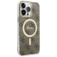 Guess IML 4G MagSafe Case for iPhone 15 Pro Max - Brown