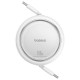 Baseus Free2Draw Mini USB-C - USB-C 100W 1m retractable cable - white