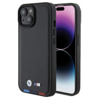 BMW BMHCP15S22PTDK iPhone 15 6.1" black/black Leather Stamp Tricolor