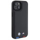BMW BMHCP15S22PTDK iPhone 15 6.1" black/black Leather Stamp Tricolor