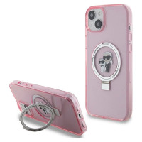 Karl Lagerfeld KLHMP15SHMRSKCP iPhone 15 6.1" pink/pink hardcase Ring Stand Karl&Choupette MagSafe