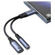 Joyroom SY-C02 2in1 DAC adapter USB-C to USB-C / 3.5 mm mini jack - black