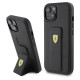 Ferrari Grip Stand Metal Logo case for iPhone 15 - black