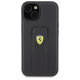 Ferrari Grip Stand Metal Logo case for iPhone 15 - black