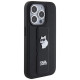 Karl Lagerfeld Gripstand Saffiano Choupette Pins case for iPhone 15 Pro - black