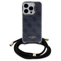 Guess Crossbody Cord 4G Print case for iPhone 15 Pro - black