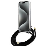 Guess Crossbody Cord 4G Print case for iPhone 15 Pro - black