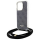 Guess Crossbody Cord 4G Print case for iPhone 15 Pro - black
