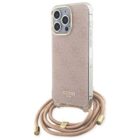 Guess Crossbody Cord 4G Print case for iPhone 15 Pro - pink