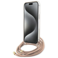 Guess Crossbody Cord 4G Print case for iPhone 15 Pro - pink