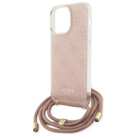 Guess Crossbody Cord 4G Print case for iPhone 15 Pro - pink