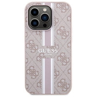Guess 4G Printed Stripes MagSafe case for iPhone 15 Pro - pink