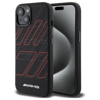 Mercedes AMG Silicone Large Rhombuses Pattern MagSafe Case for iPhone 15/14/13 - Black