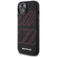 Mercedes AMG Silicone Large Rhombuses Pattern MagSafe Case for iPhone 15/14/13 - Black