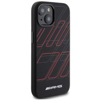 Mercedes AMG Silicone Large Rhombuses Pattern MagSafe Case for iPhone 15/14/13 - Black