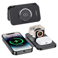 Choetech T616-F 3in1 inductive charger compatible with Apple and Samsung devices - black