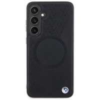 BMW BMHMS24M23RTPK S24+ S926 black/black hardcase Signature Leather Half Textured & Circle MagSafe