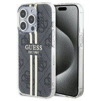 Guess IML 4G Gold Stripe case for iPhone 15 Pro - black