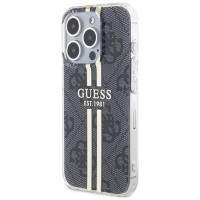 Guess IML 4G Gold Stripe case for iPhone 15 Pro - black