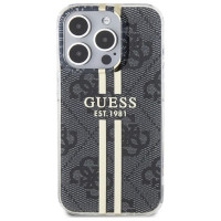 Guess IML 4G Gold Stripe case for iPhone 15 Pro - black