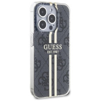 Guess IML 4G Gold Stripe case for iPhone 15 Pro - black