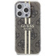 Guess IML 4G Gold Stripe case for iPhone 15 Pro - brown