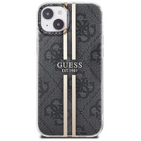 Guess IML 4G Gold Stripe case for iPhone 15 Plus / 14 Plus - black