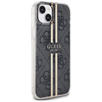 Guess IML 4G Gold Stripe case for iPhone 15 Plus / 14 Plus - black