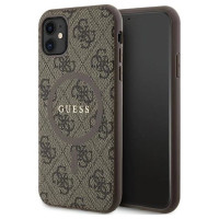 Guess GUHMN61G4GFRW iPhone 11 6.1" / Xr brown/brown hardcase 4G Collection Leather Metal Logo MagSafe