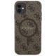 Guess GUHMN61G4GFRW iPhone 11 6.1" / Xr brown/brown hardcase 4G Collection Leather Metal Logo MagSafe