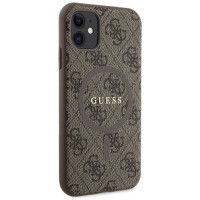 Guess GUHMN61G4GFRW iPhone 11 6.1" / Xr brown/brown hardcase 4G Collection Leather Metal Logo MagSafe