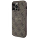 Guess 4G Collection Leather Metal Logo MagSafe Case for iPhone 13 Pro / iPhone 13 - Brown