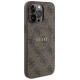 Guess 4G Collection Leather Metal Logo MagSafe Case for iPhone 13 Pro / iPhone 13 - Brown